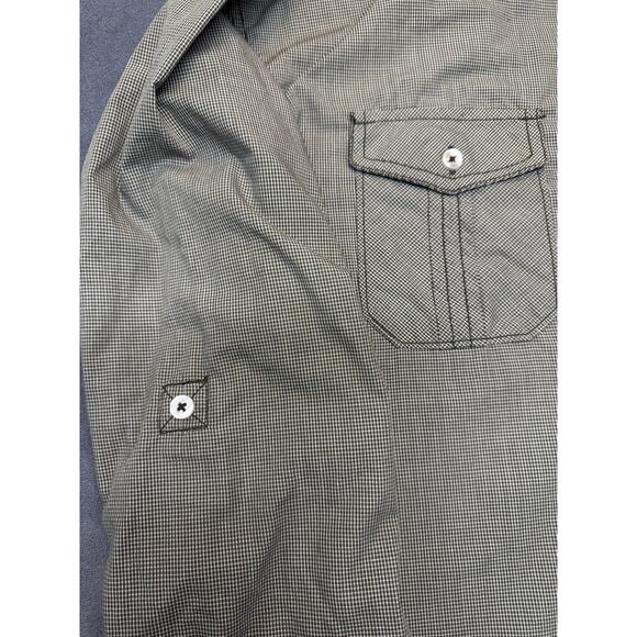 Michael Brandon Long Sleeve Button Down Shirt Green/White Small Plaid Mens XL - Picture 7 of 10